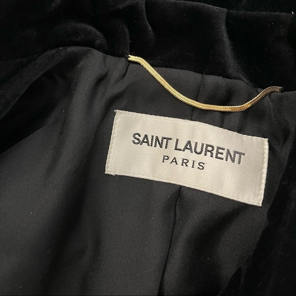Saint Laurent black piped Velvet long jacket size 34, brand new - Picture 9 of 9